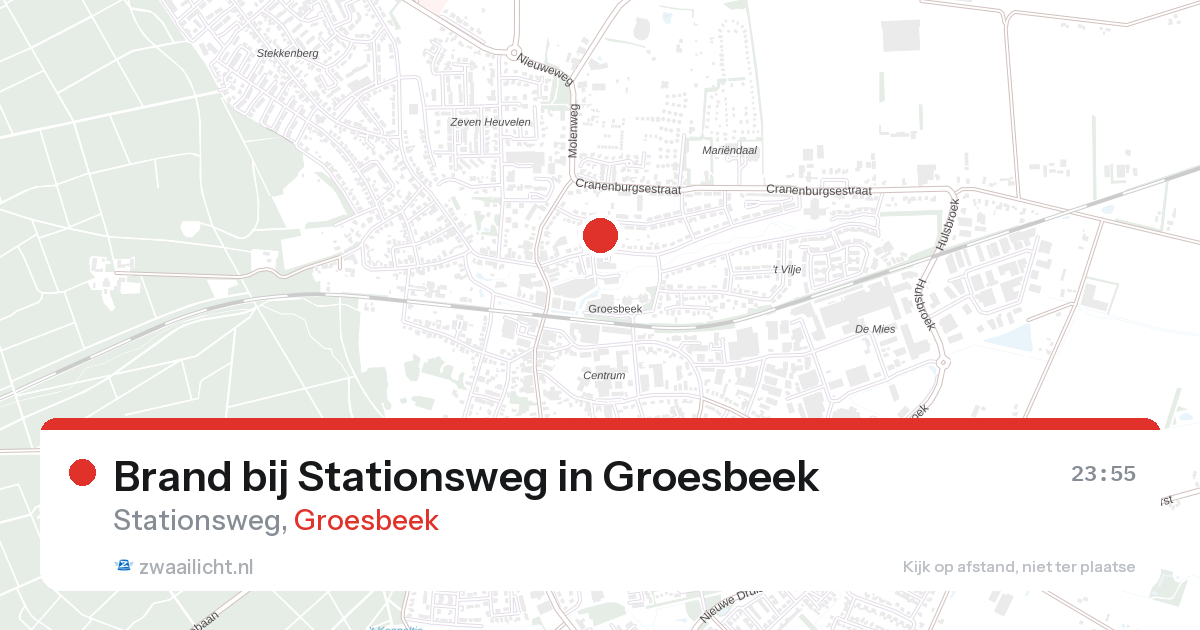 Brand bij Stationsweg in Groesbeek — 27 aug 2026