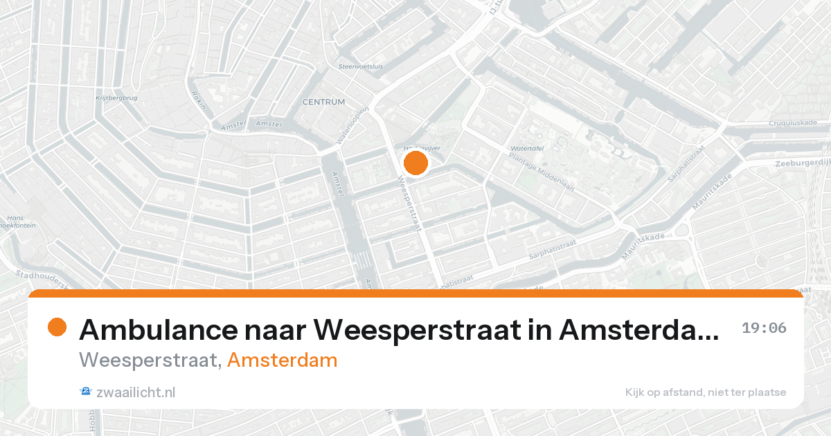 Ambulance naar Weesperstraat in Amsterdam — 19 aug 2026