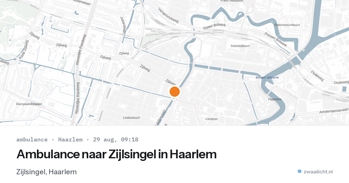 Ambulance naar Zijlsingel in Haarlem — 29 aug 2026