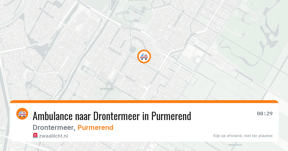 Ambulance naar Drontermeer in Purmerend — 13 aug 2026
