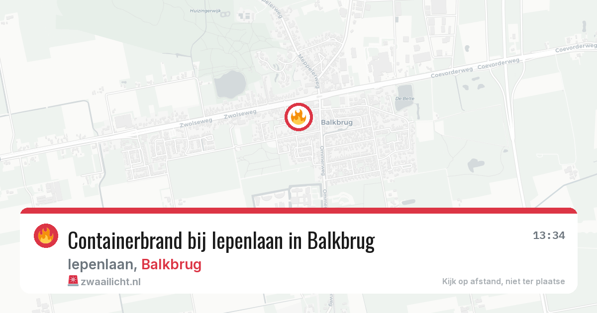 Containerbrand bij Iepenlaan in Balkbrug — 22 mei 2026