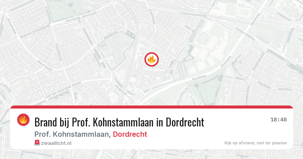 Brand bij Prof. Kohnstammlaan in Dordrecht — 10 aug 2026
