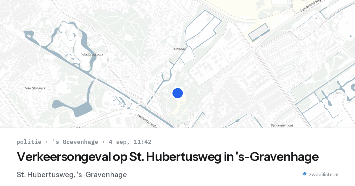 Verkeersongeval op St. Hubertusweg in 's-Gravenhage — 4 sep 2026
