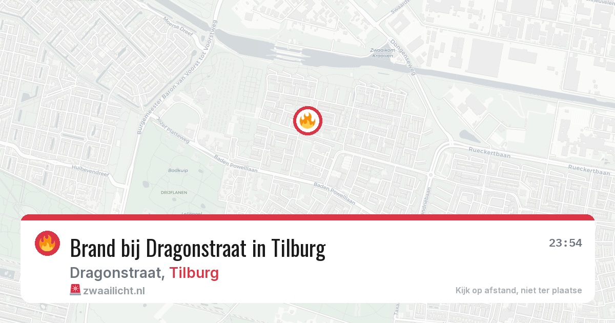 Brand bij Dragonstraat in Tilburg — 7 aug 2026
