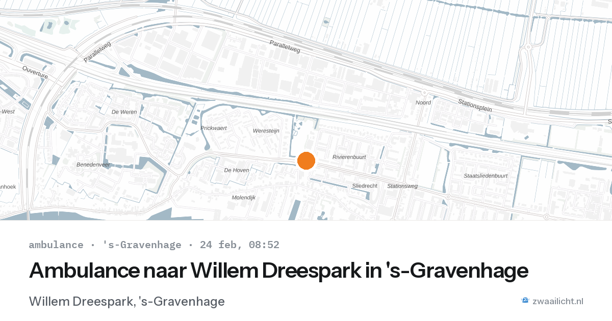 Ambulance naar Willem Dreespark in 's-Gravenhage — 24 feb 2026