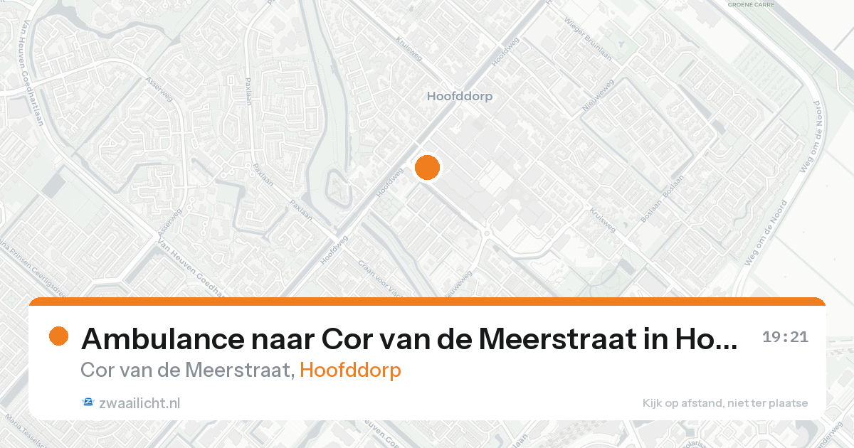 Ambulance naar Cor van de Meerstraat in Hoofddorp — 24 aug 2026