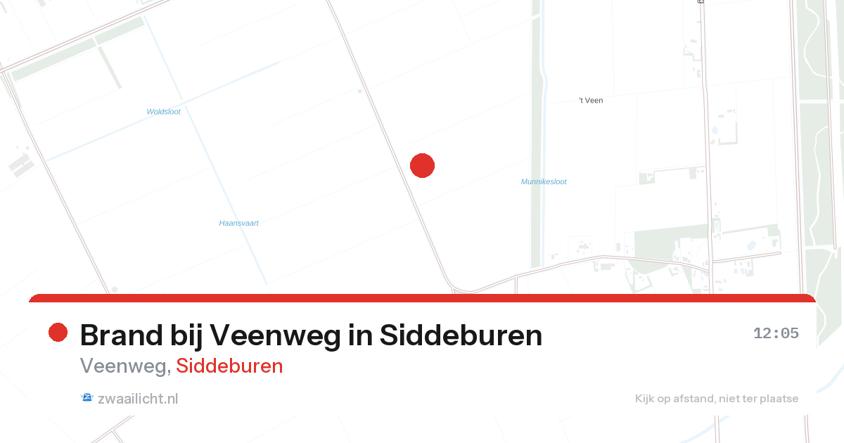 Brand bij Veenweg in Siddeburen — 26 aug 2026