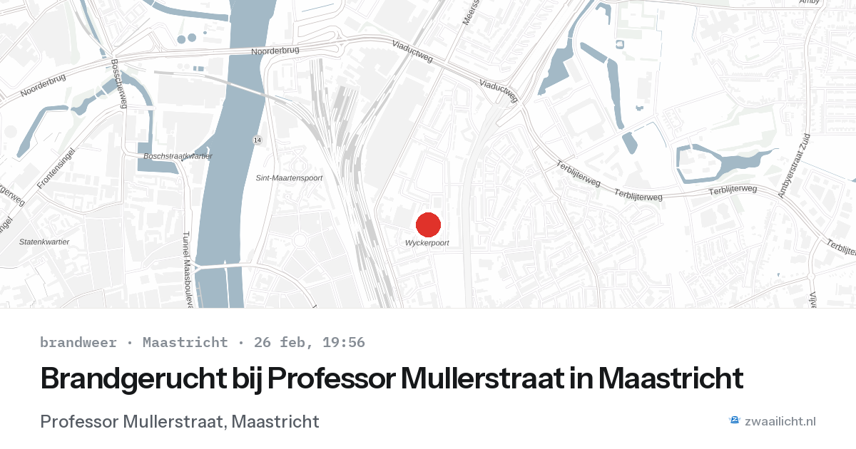 Brandgerucht bij Professor Mullerstraat in Maastricht — 26 feb 2026