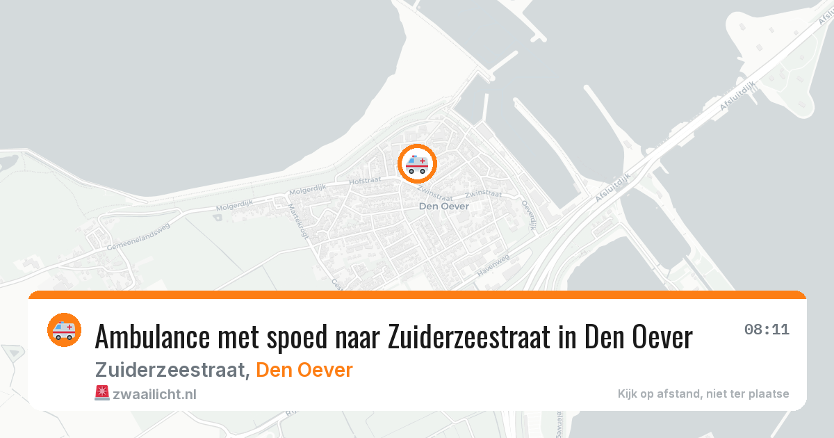 Ambulance met spoed naar Zuiderzeestraat in Den Oever — 18 mrt 2026