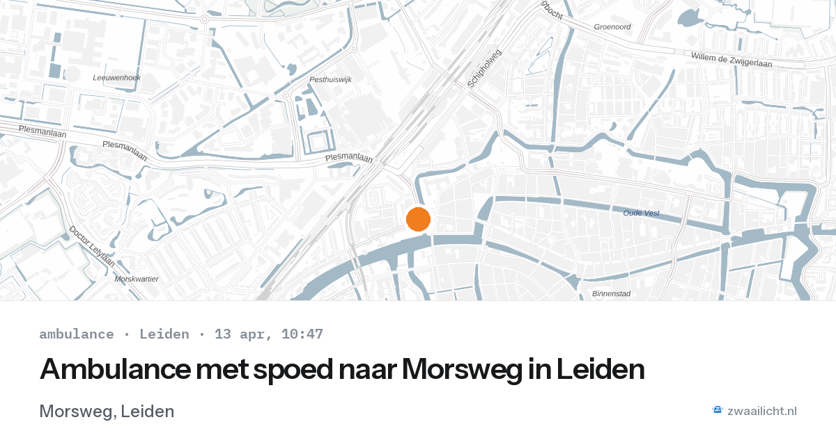 Ambulance met spoed naar Morsweg in Leiden — 13 apr 2026