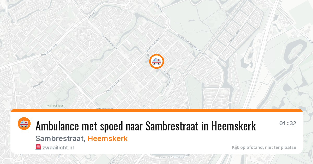 Ambulance met spoed naar Sambrestraat in Heemskerk — 20 jul 2026