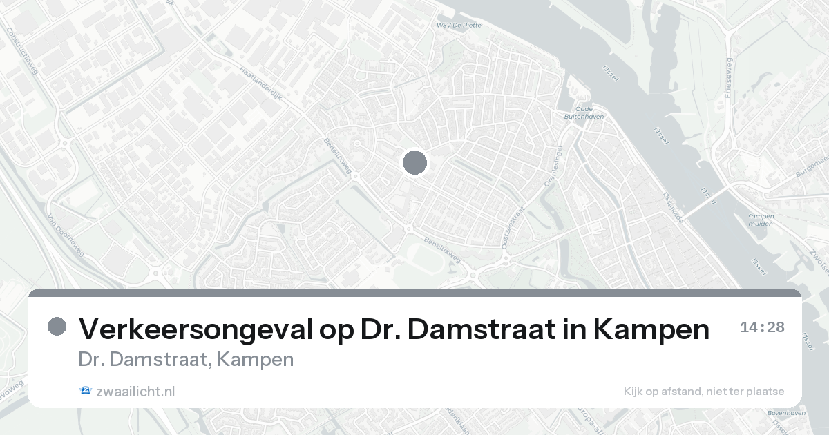 Verkeersongeval op Dr. Damstraat in Kampen — 17 aug 2026