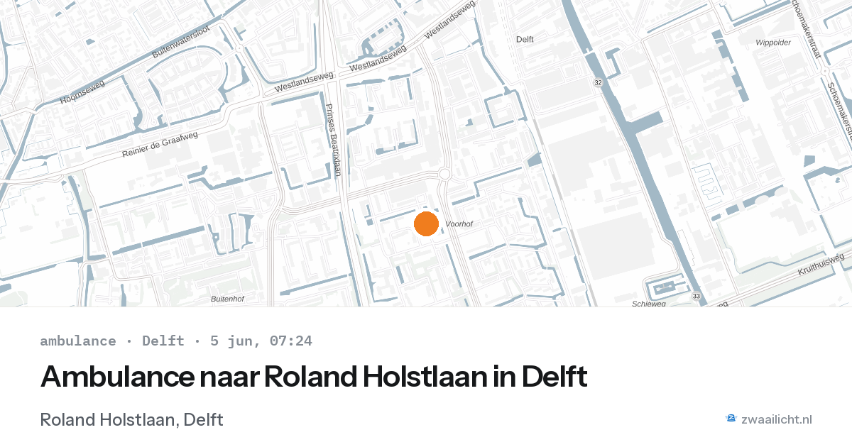 Ambulance naar Roland Holstlaan in Delft — 5 jun 2026