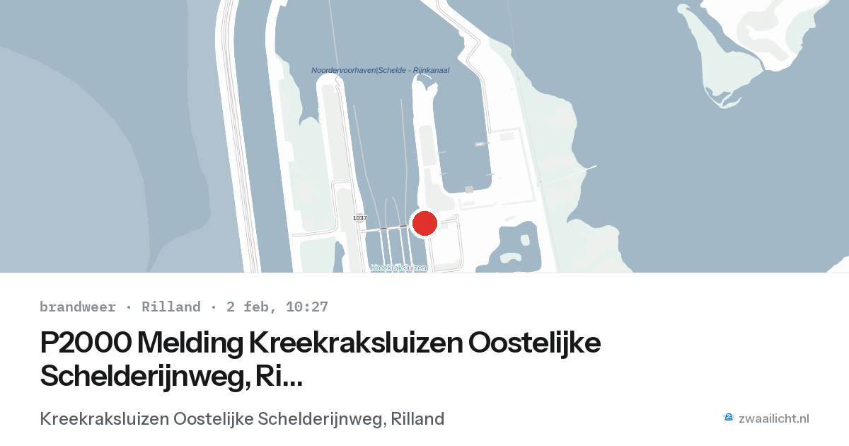P2000 Melding Kreekraksluizen Oostelijke Schelderijnweg, Rilland — 2 feb 2026
