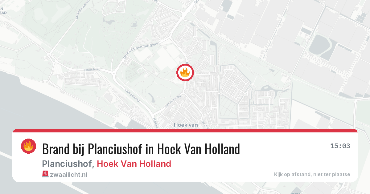 Brand bij Planciushof in Hoek Van Holland — 31 jul 2026
