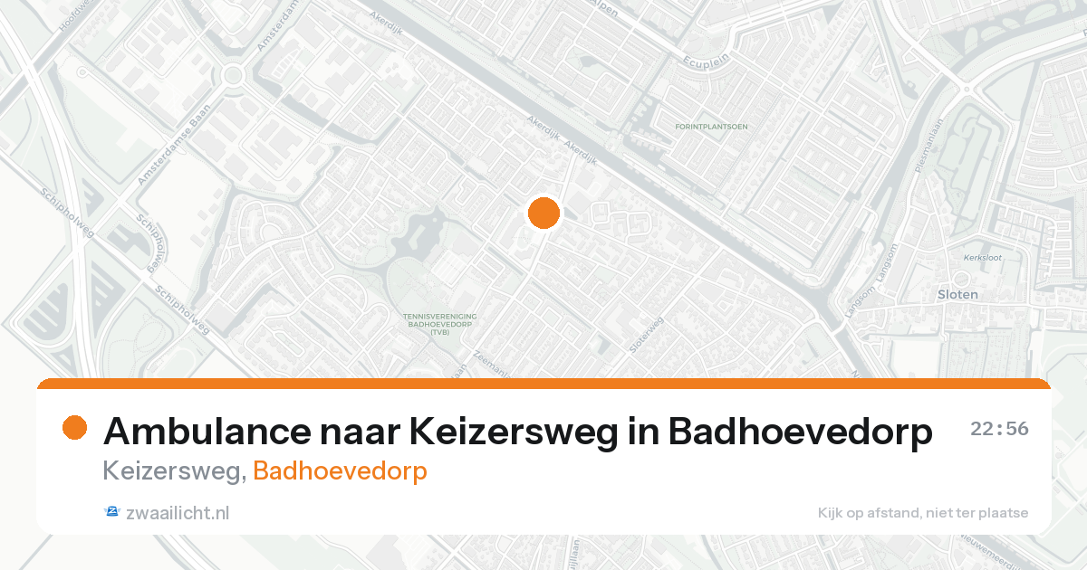 Ambulance naar Keizersweg in Badhoevedorp — 20 aug 2026