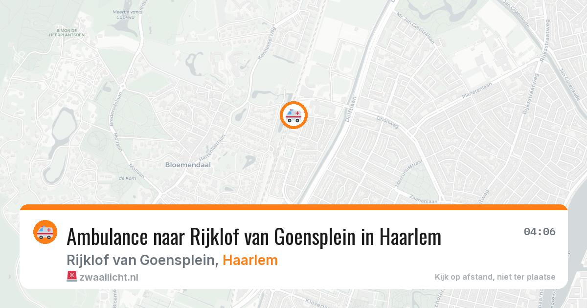 Ambulance naar Rijklof van Goensplein in Haarlem — 29 jul 2026