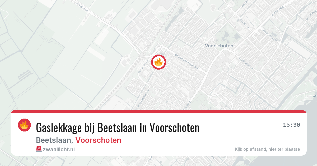 Gaslekkage bij Beetslaan in Voorschoten — 31 jul 2026