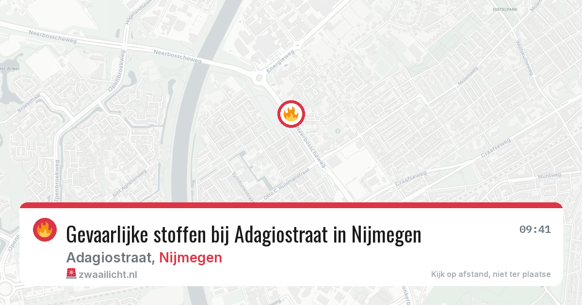 Gevaarlijke stoffen bij Adagiostraat in Nijmegen — 25 jun 2026