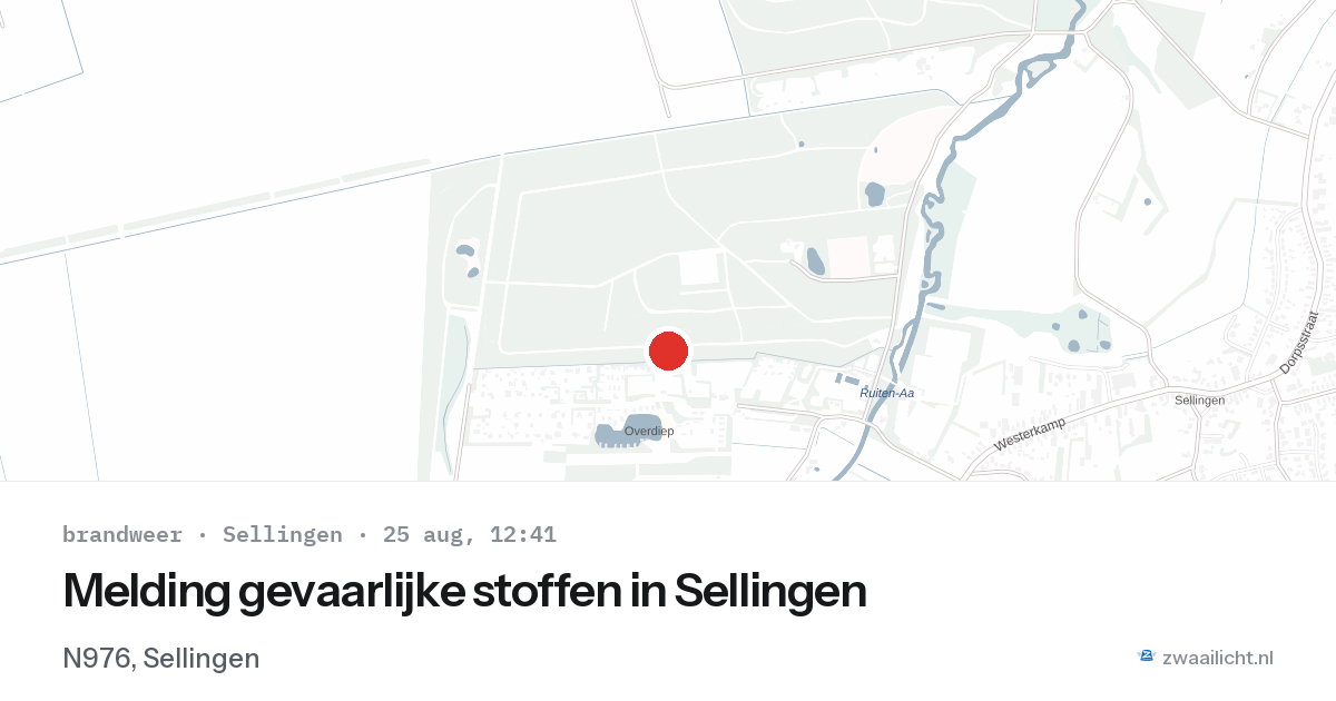 Melding gevaarlijke stoffen in Sellingen — 25 aug 2026