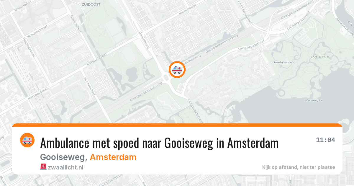 Ambulance met spoed naar Gooiseweg in Amsterdam — 6 aug 2026