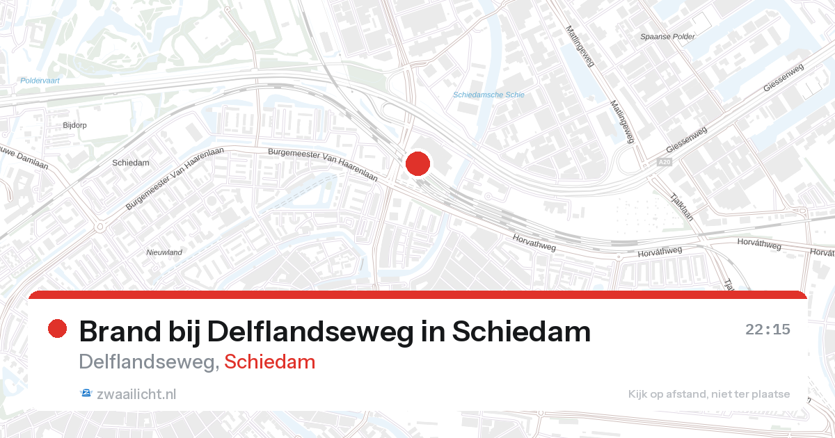 Brand bij Delflandseweg in Schiedam — 27 aug 2026