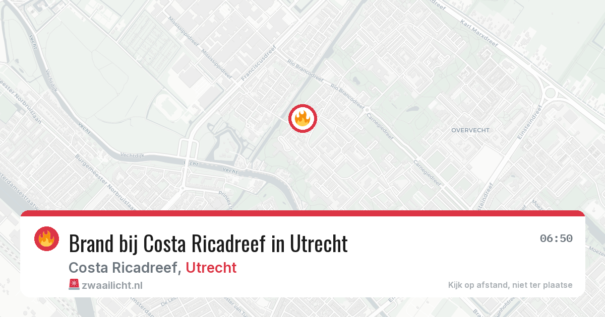 Brand bij Costa Ricadreef in Utrecht — 18 mrt 2026