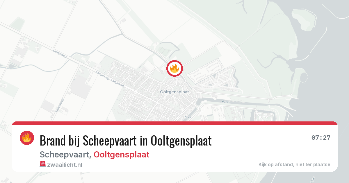 Brand bij Scheepvaart in Ooltgensplaat — 16 jul 2026