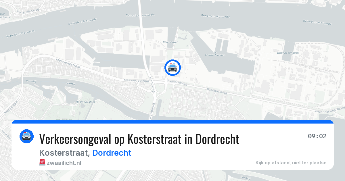 Verkeersongeval op Kosterstraat in Dordrecht — 6 aug 2026