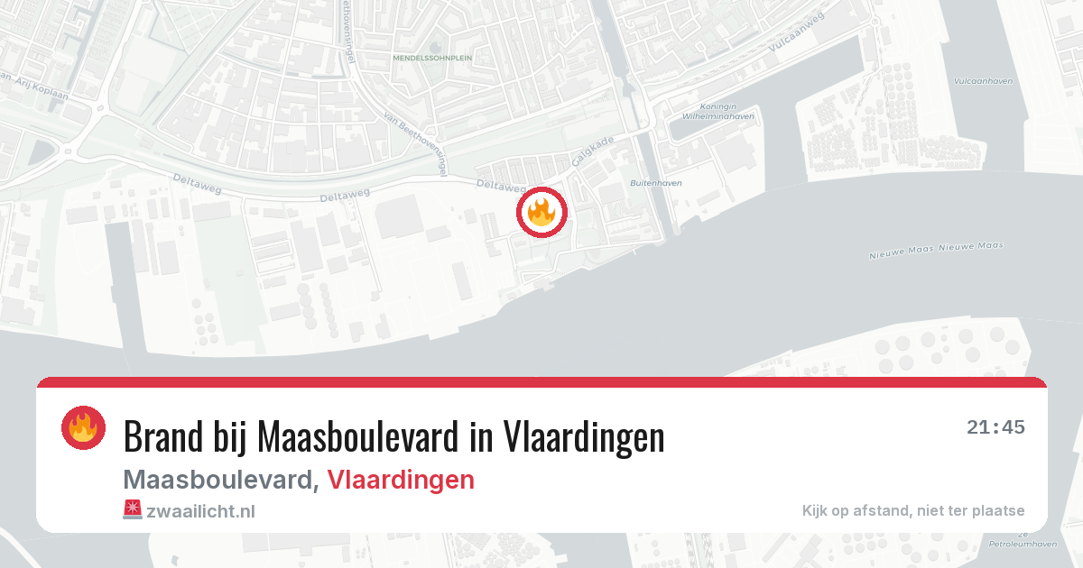 Brand bij Maasboulevard in Vlaardingen — 6 aug 2026