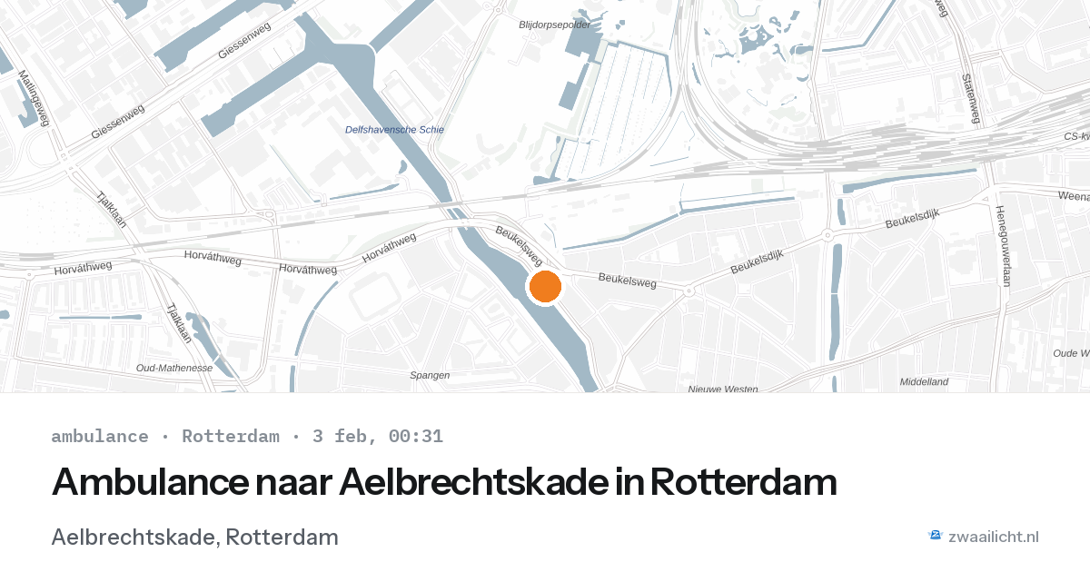 Ambulance naar Aelbrechtskade in Rotterdam — 2 feb 2026