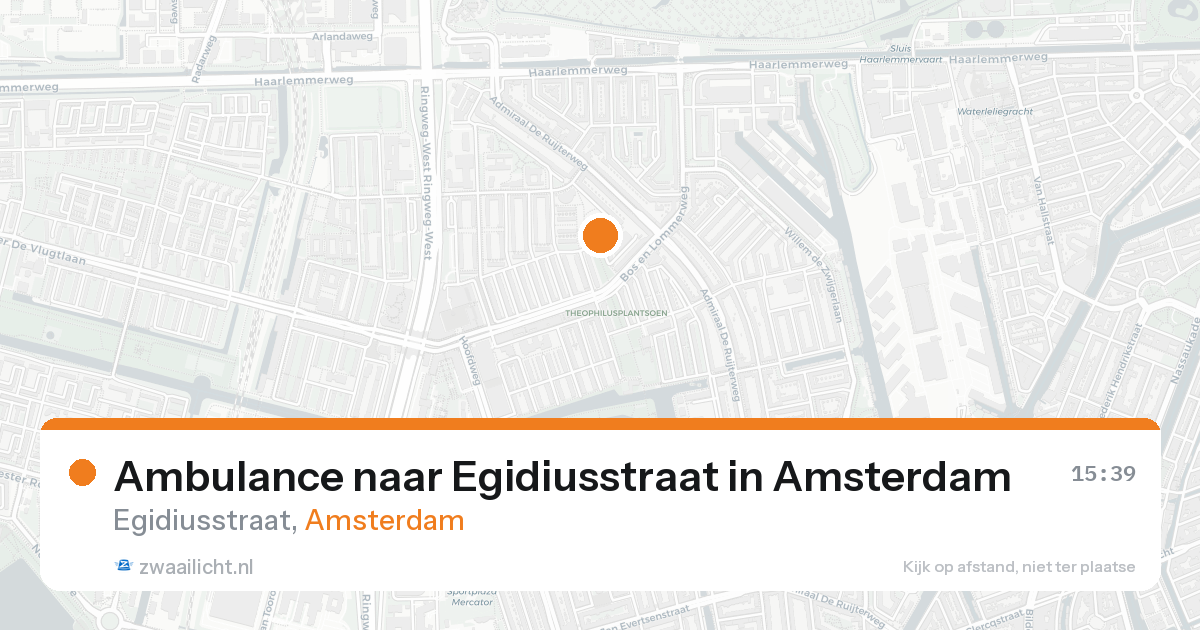 Ambulance naar Egidiusstraat in Amsterdam — 17 aug 2026