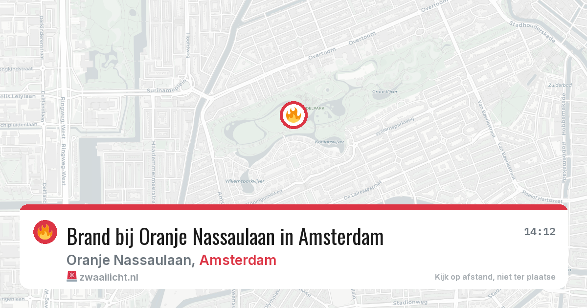 Brand bij Oranje Nassaulaan in Amsterdam — 28 jun 2026