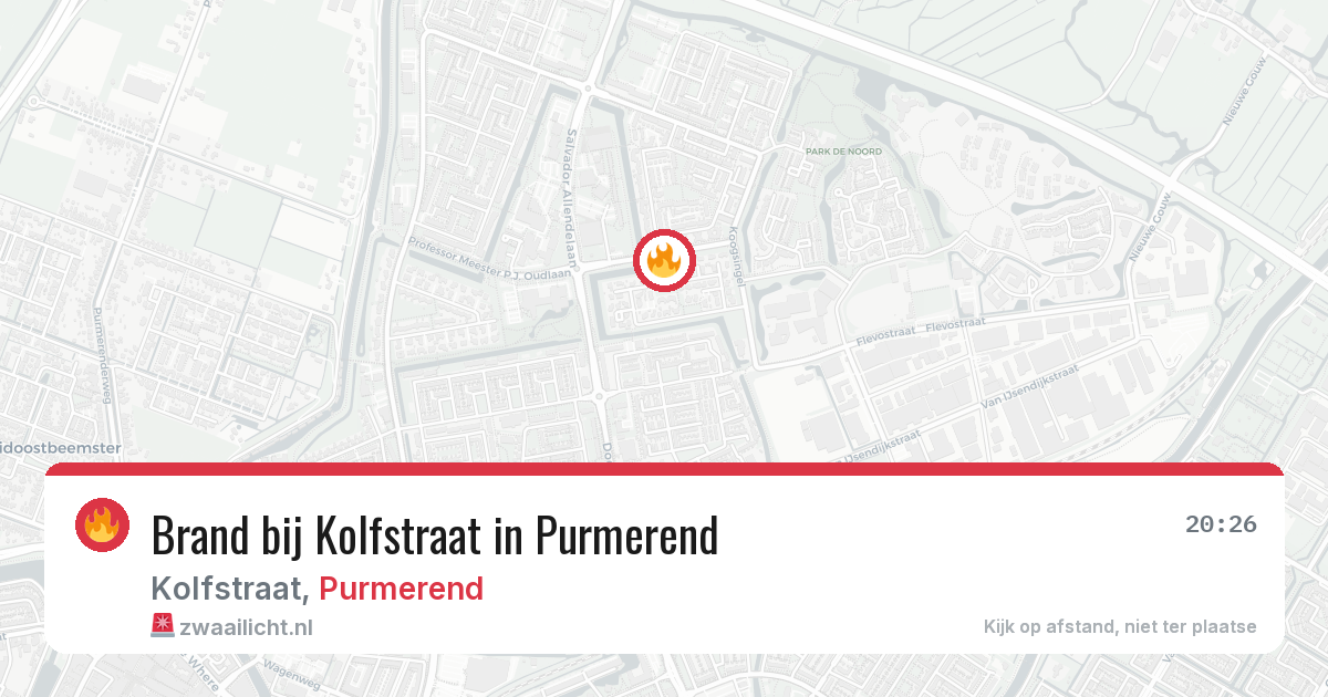 Brand bij Kolfstraat in Purmerend — 1 aug 2026