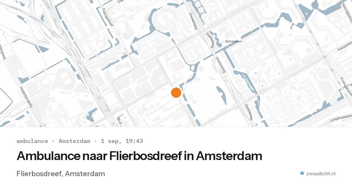 Ambulance naar Flierbosdreef in Amsterdam — 1 sep 2026