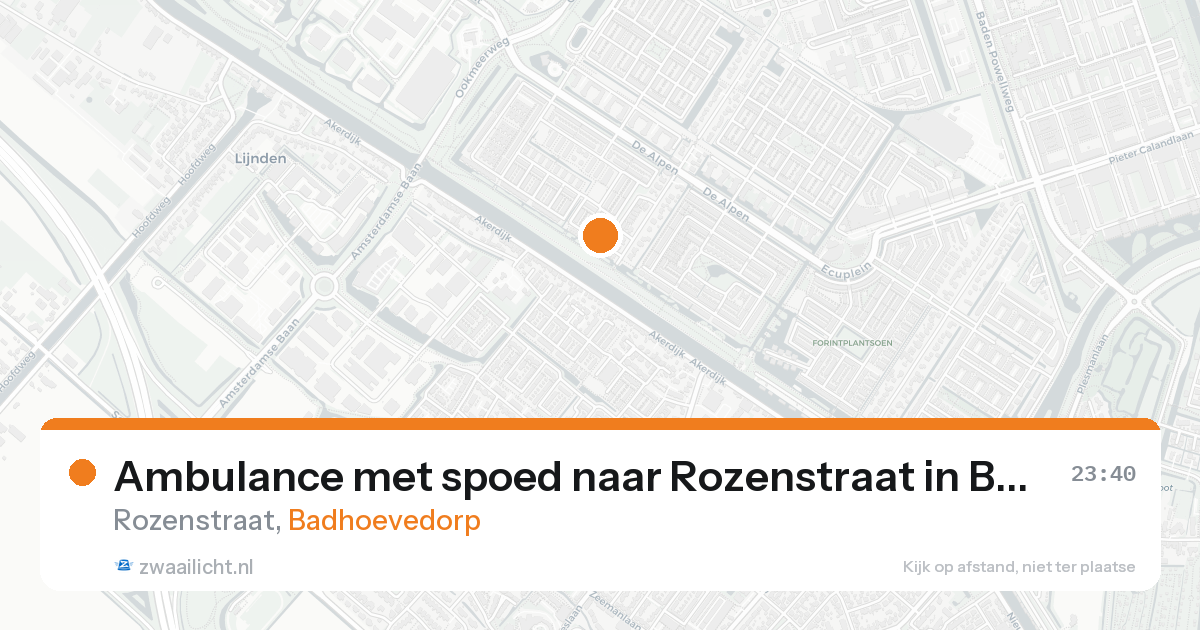Ambulance met spoed naar Rozenstraat in Badhoevedorp — 23 mei 2026