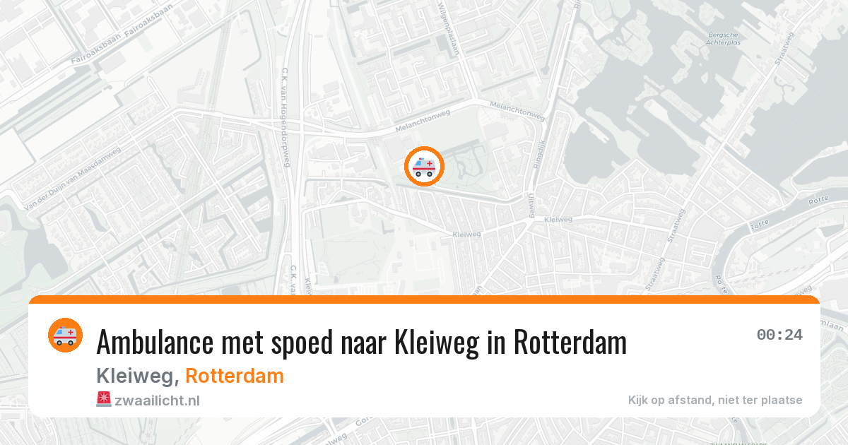 Ambulance met spoed naar Kleiweg in Rotterdam — 13 aug 2026