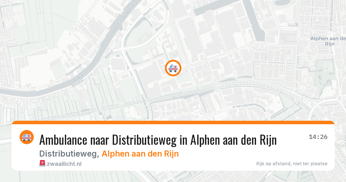 Ambulance naar Distributieweg in Alphen aan den Rijn — 14 aug 2026