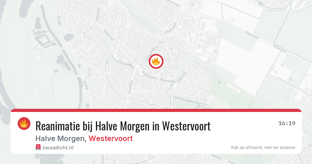 Reanimatie bij Halve Morgen in Westervoort — 12 mrt 2026