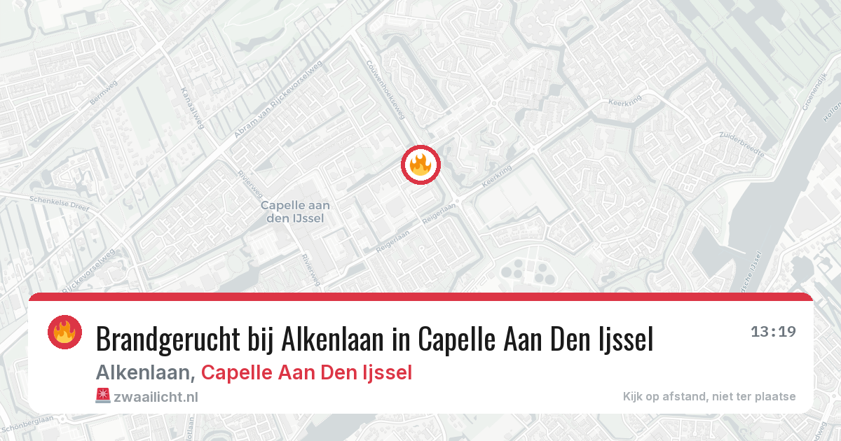 Brandgerucht bij Alkenlaan in Capelle Aan Den Ijssel — 28 jun 2026