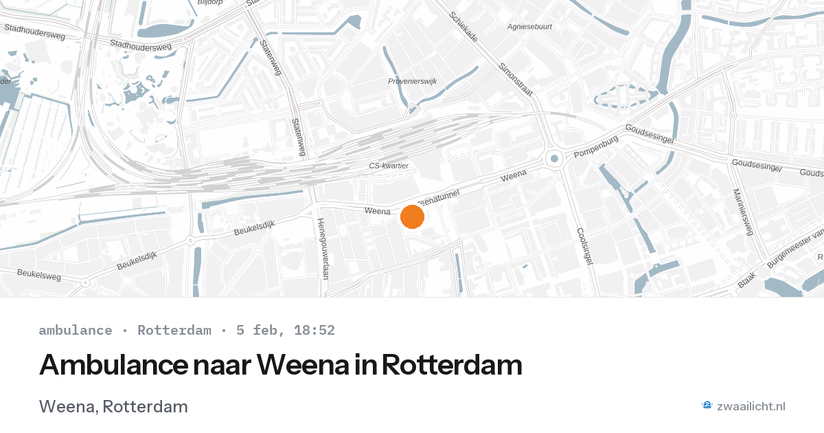 Ambulance naar Weena in Rotterdam — 5 feb 2026