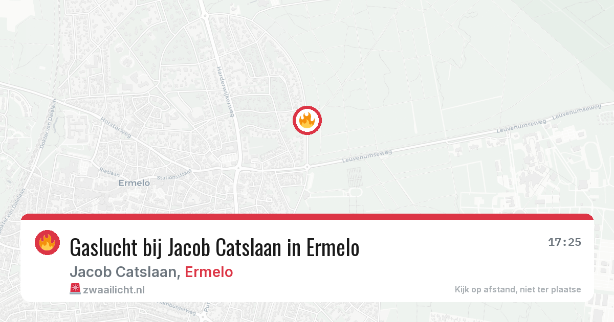 Gaslucht bij Jacob Catslaan in Ermelo — 8 jul 2026