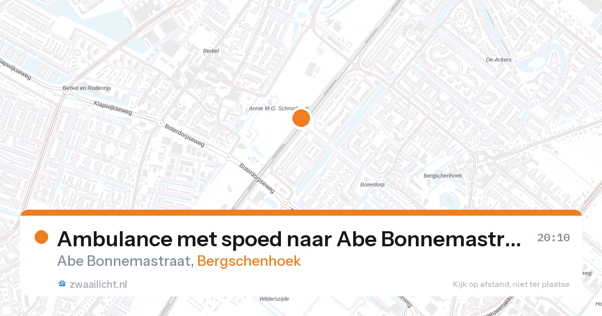 Ambulance met spoed naar Abe Bonnemastraat in Bergschenhoek — 26 aug 2026