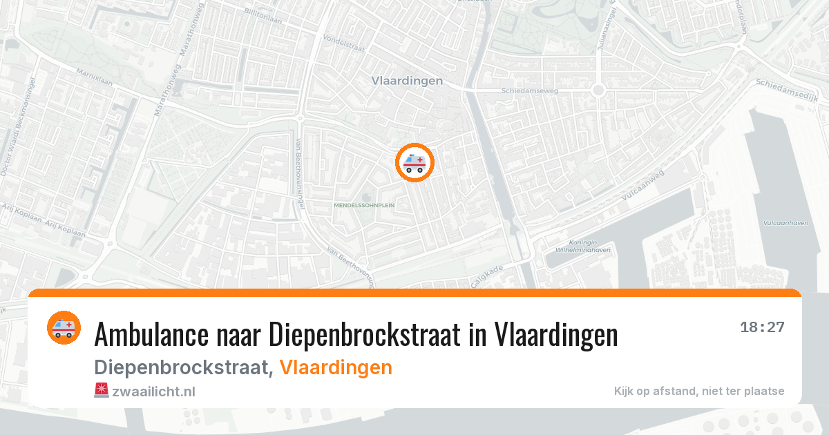 Ambulance naar Diepenbrockstraat in Vlaardingen — 13 aug 2026