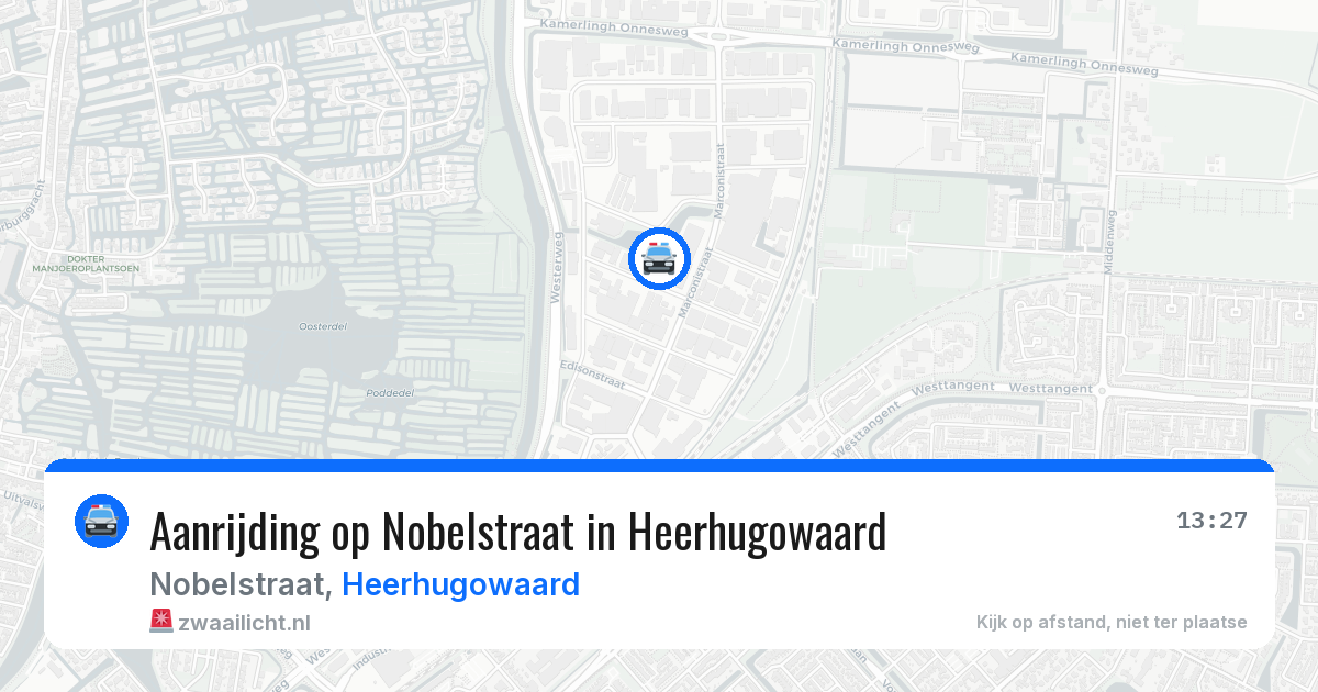 Aanrijding op Nobelstraat in Heerhugowaard — 26 jul 2026