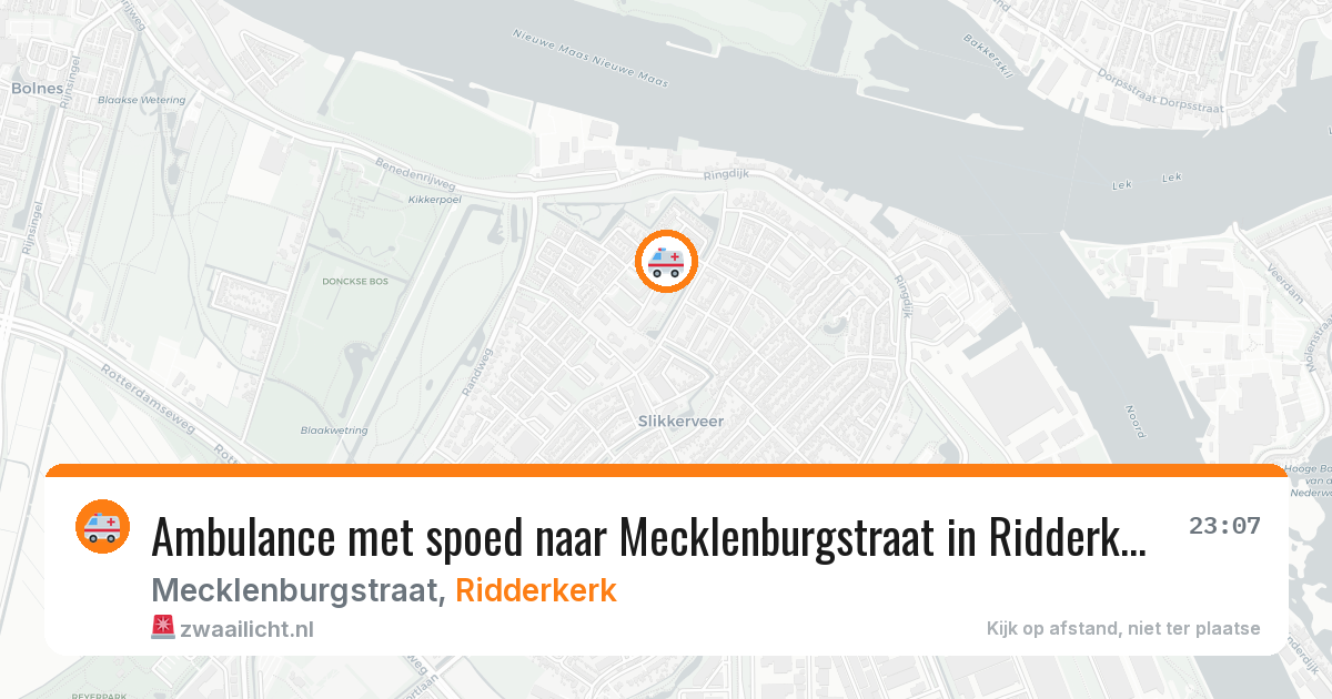 Ambulance met spoed naar Mecklenburgstraat in Ridderkerk — 22 mrt 2026
