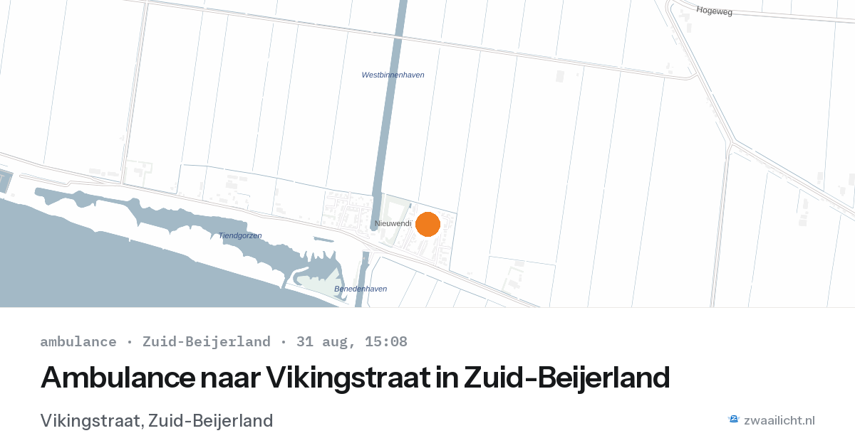 Ambulance naar Vikingstraat in Zuid-Beijerland — 31 aug 2026