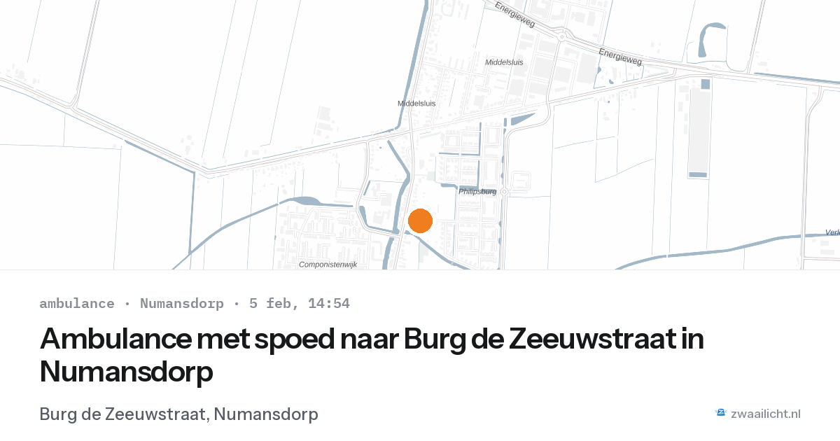 Ambulance met spoed naar Burg de Zeeuwstraat in Numansdorp — 5 feb 2026