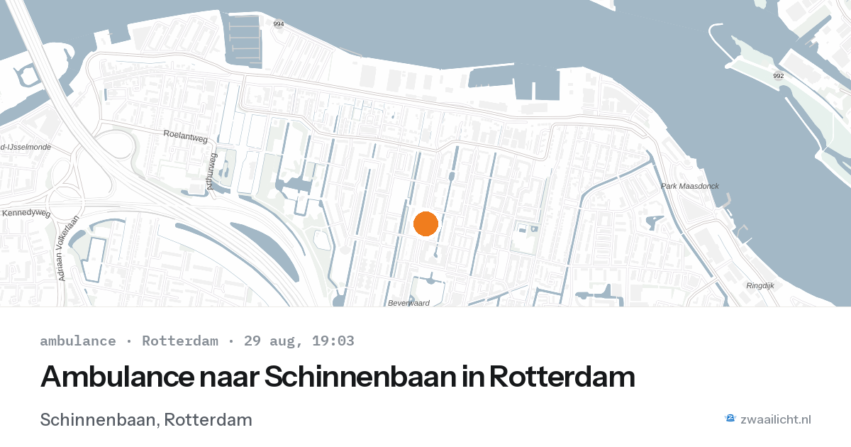 Ambulance naar Schinnenbaan in Rotterdam — 29 aug 2026