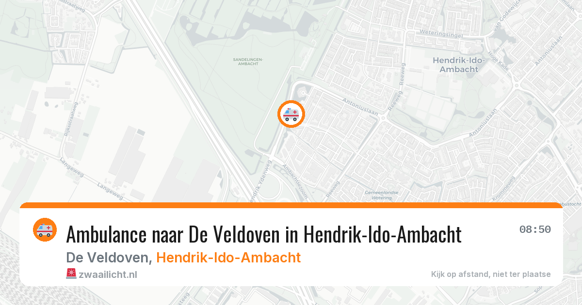 Ambulance naar De Veldoven in Hendrik-Ido-Ambacht — 3 aug 2026